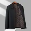 Ropa de Negocios de Gama Alta para Hombres de Mediana Edad y Mayores Otoño e Invierno Chaqueta de Algodón Abrigo Estilo Papá Con Algodón Adicional Casual Solapa Cremallera Ropa de Algodón Superior
