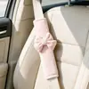 Bonita almohadilla para cinturón de seguridad con forma de lazo para uso en coche, suave y cómoda, anti-estrangulamiento, almohadilla para cinturón de seguridad de coche, correa decorativa para interior de coche