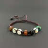 Pulsera tejida de piedra de cristal natural de colores Moda coreana creativa pulsera arcoíris de colores venta al por mayor transfronteriza