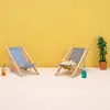 Casa de Muñecas Adornos para Casa de Muñecas Silla de Descanso Modelo de Micro Paisaje Silla de Playa en Miniatura Sillón Plegable