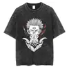 Talla Europea Transfronteriza Estampado de Anime Japonés Algodón Oversize para Hombre Vintage t