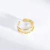 Bajo el Árbol Banyan Anillo Abierto de Doble Capa de Plata de Ley 925 para Mujer Estilo K Anillo Asimétrico Índice Anillo Brillante Nuevo