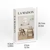 Libros falsos en inglés minimalistas estilo wabi-sabi, decoración del hogar minimalista nórdico, libros de imitación, adornos decorativos suaves para salas de muestra, caja de libros