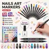Bolígrafo popular transfronterizo para arte de uñas de punta suave, 24 colores, marcador de pintura acrílica impermeable de secado rápido para arte de uñas DIY