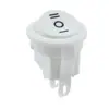 Interruptor Kc em Forma de Barco Kcd11 Superior Arredondado e Inferior Totalmente Branco Sem Luz Três Pinos Três Velocidades Rocker Interruptor de Alimentação