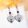 Pendientes Largos Europeos y Americanos de Corazón de Mamá de Circonio de Colores Más Vendidos para Mujer, Lujo Accesible Moda de Nicho Versátil Regalo para el Día de la Madre