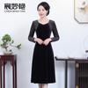 Novo Vestido de Outono Feminino de Chen Miaoyan, Vestido para Mãe Plus Size, Vestido para Banquete de Casamento para Sogra, Atacado