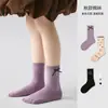 Calcetines Nuevos para Niños al por Mayor 2025 Otoño e Invierno Calcetines de Media Caña para Niñas con Lazo de Encaje Algodón Volante Sin Costuras Calcetines para Niños