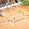 Amazon Europeo y Americano transfronterizo joyería metal simple traje combinado de 11 piezas tobillera moda femenina versátil Tobillera de playa