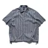 Roupas Vintage 25 Verão Novo Moda de Rua Japonesa Camisa de Manga Curta Xadrez Masculina Solta Versátil Camisa Jaqueta
