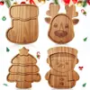 Bandeja de madera navideña transfronteriza decoración de fiesta bandeja para snacks dulces bandeja para postres de Navidad bandeja para frutas y frutos secos