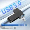 Memoria USB para Teléfono Móvil Multi-Interfaz con Capacidad Ampliable de 128 GB, Memoria USB Metálica 3 en 1 Multi-Puerto, Memoria USB Regalo para Oficina y Estudiantes