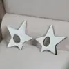 Colgante de estrella de acero de titanio transfronterizo pulido completo corte láser joyería de acero inoxidable diy colgante de anillo colgante de estrella de cinco puntas