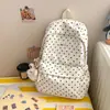 Mochila Campus con Estampado Integral de Lunares de la Serie Refrescante Suave para Chicas de Secundaria y Preparatoria, Mochila Ligera para Excursiones Escolares y Viajes Cortos