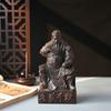 Vietnam madera de agarwood lectura Guan Gong adornos de talla de madera Kowloon Guan Gong Wu dios de la riqueza adornos de adoración manualidades de regalo