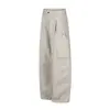 Pantalones de Trabajo Rectos con Bolsillos Grandes Estilo Retro Americano para Hombre Otoño Sueltos Adelgazantes Pierna Ancha Transpirables de Secado Rápido Casuales