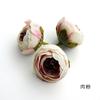 Simulación de capullo de té con hoja, capullo de rosa, color otoñal, cabeza de camelia, ramillete de boda, flor de muñeca, caja de dulces, cabeza de flor