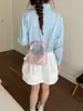 Bolsa de Nube Plegada Rosa Nueva Primavera para Mujer, Bolso de Hombro Único Cruzado con Cadena, Versátil, Lujo Ligero, Nicho, Bolso de Axila
