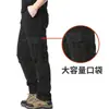 Pantalones de Algodón con Grullas para Primavera y Otoño Ropa de Trabajo Tallas Grandes Resistentes al Desgaste Casuales para Hombre con Múltiples Bolsillos