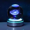 Luz Nocturna de Bola de Cristal Cielo Estrellado 3D Transfronteriza con Base Táctil Luminosa, Adorno de Escritorio Creativo, Luz Ambiental, Regalo de Cumpleaños