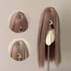 Peluca para Muñeca BJD, Cabello Largo Recto Suave Tipo Seda con Flequillo Largo, Cabello Personalizable para Muñecas de 346 Puntos, Accesorio para Vestir