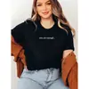 Comercio Exterior Sitio Web Independiente Transfronterizo Tops para Mujer Cuello Redondo Manga Corta Estampado de Letras de Dibujos Animados Camiseta de Algodón Camiseta Casual de Verano