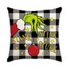 Funda de Almohada Navideña Transfronteriza de Comercio Exterior Grinch Divertida Almohada Cuatro Piezas Sofá Decoración del Hogar Cojín Personalización