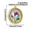 Pingente Série de Flores Transfronteiriça Europeia e Americana Tulipa Colorida com Gotejamento de Óleo Acessórios para Joias DIY Acessórios de Aço Inoxidável