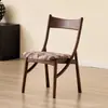 Cadeiras Vintage Criativas para a Sala de Estar, Cadeiras de Jantar de Madeira com Encosto, Cadeiras de Mesa de Hotel de Luxo Leve Estilo Antigo de Designer