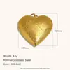 Caja de Fotos en Forma de Corazón con Perlas de Imitación Transfronteriza Europea y Americana, Accesorios de Joyería de Acero Inoxidable Chapado en Oro de 18 Quilates con Colgante de Concha y Estrella de Mar