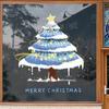 Decorações de Árvore de Natal da Amazon Montagem de Cena de Feriado Adesivos Eletrostáticos para Portas de Vidro Decorações para Janelas de Metrô Adesivos de Atmosfera