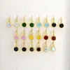 Pendientes de Zirconia Incrustada Elegantes Pequeños Frescos Más Vendidos Transfronterizos Simples y Modernos Pendientes Completamente Diamantados de Cobre Chapado en Oro Pendientes en Stock