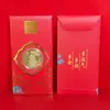 2026 Año del Caballo Moneda de Oro Conmemorativa Sólida de la Suerte Sobre Rojo Bolsa de la Suerte Regalo de Nochevieja Entrega de Texto Secreto