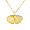 Collar de Concha de Oro Arena de Vietnam al por Mayor para Mujer Moda Japonesa y Coreana Cobre Chapado en Oro Real de 18K Colgante de Concha Colgante de Perla de Imitación Japonesa y Coreana