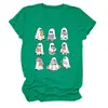 Amazon eBay Tienda Independiente Casual Linda Divertida Camiseta de Manga Corta con Cuello Redondo de Fantasma Leyendo un Libro para Mujer para Exportación