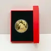 Moeda da Sorte de Ouro do Ano do Cavalo Medalha Comemorativa Sólida Relevo Tridimensional Moeda Comemorativa de Metal Padrão de Logo Personalizável