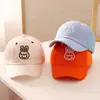Nova Touca de Tela Infantil Super Fofa Coelho Bordado Chapéu de Sol Boné de Beisebol Estilo Coreano Verão Proteção Solar para Bebê Boné com Aba