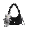 Bolsa de Mão com Laço Estilo Novo Coreano Bolsa Dumpling para Mulheres, Fashion e Tendência, Simples e Texturizada, Bolsa de Ombro Único Transversal, Outros Tipos