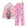 Pijama Nuevo para Niñas 2025 Primavera y Otoño Pantalón de Manga Larga Fino Estilo Otoño para Niñas Ropa de Casa para Niños Grandes