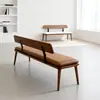 Banco Largo Simple Moderno para Uso Doméstico en la Sala de Estar, Banco Nuevo Estilo Chino con Respaldo, Silla de Comedor, Banco de Recepción de Madera Maciza, Banco para Entrada, Banco Largo