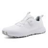 Zapatos de Golf para Hombres y Mujeres Pareja Impermeables Perilla Automática Cordón Retráctil Tacos de Fijación Antideslizantes Tenis para Exteriores para Adultos