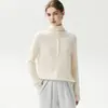 Cárdigan de Cachemira de Doble Uso con Cuello Enrollado, Otoño e Invierno, Nuevo, de Punto Botones de Cuello Alto, Chaqueta de Punto de Manga Larga para Mujer