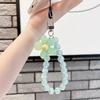 Cuentas de Color Macaron Cordón para Teléfono Móvil de Pétalos Estilo Japonés y Coreano Hecho a Mano con Cuentas Flor Cadena para Teléfono Móvil Cuerda para Muñeca
