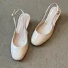 Temporada del Primer Encuentro: Sandalias Planas de Tacón Cuña Dulces y Juveniles para Mujer, Estilo Ballet, sin Cierre, con Correa Trasera