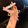 Corrente de Celular com Laço de Tule Bordado de Alto Acabamento para Mulheres, Acessório Versátil da Moda, Ornamento Requintado Ultra-Fada Luz de Luxo