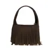 Bolsa Pequeña Cuadrada con Borlas Transfronteriza 2026 Elegante para Niños Bolso Casual de Hombro Único Estilo Coreano Retro Otoño Invierno Estético
