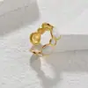 Tiktok popular estilo ins design de nicho luxo leve anel versátil aço inoxidável moda personalidade anel aberto versátil