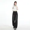 Jeans Laranja Infantil # Design Lavado Moderno Perna Larga Cimitarra para Mulheres, Solto, Emagrecimento, Personalizado e Versátil Calças Comprimento Chão