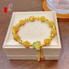 Nova borboleta chinesa borla hortênsia pulseira corda elástica contas pulseira de cobre banhado a ouro design de jóias femininas de alta qualidade