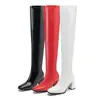 Nuevas Botas Elásticas Ajustadas, Botas Rojas de Boda, Botas de Cuero hasta la Rodilla para Pole Dance, Botas Largas, Tallas Grandes 40-48, Botas de Comercio Exterior